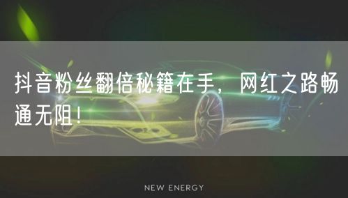 抖音粉丝翻倍秘籍在手，网红之路畅通无阻！